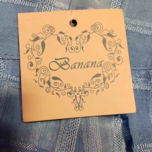 Banana - Blue Checked Lined Short Skirt Large New - Picture 7 of 7